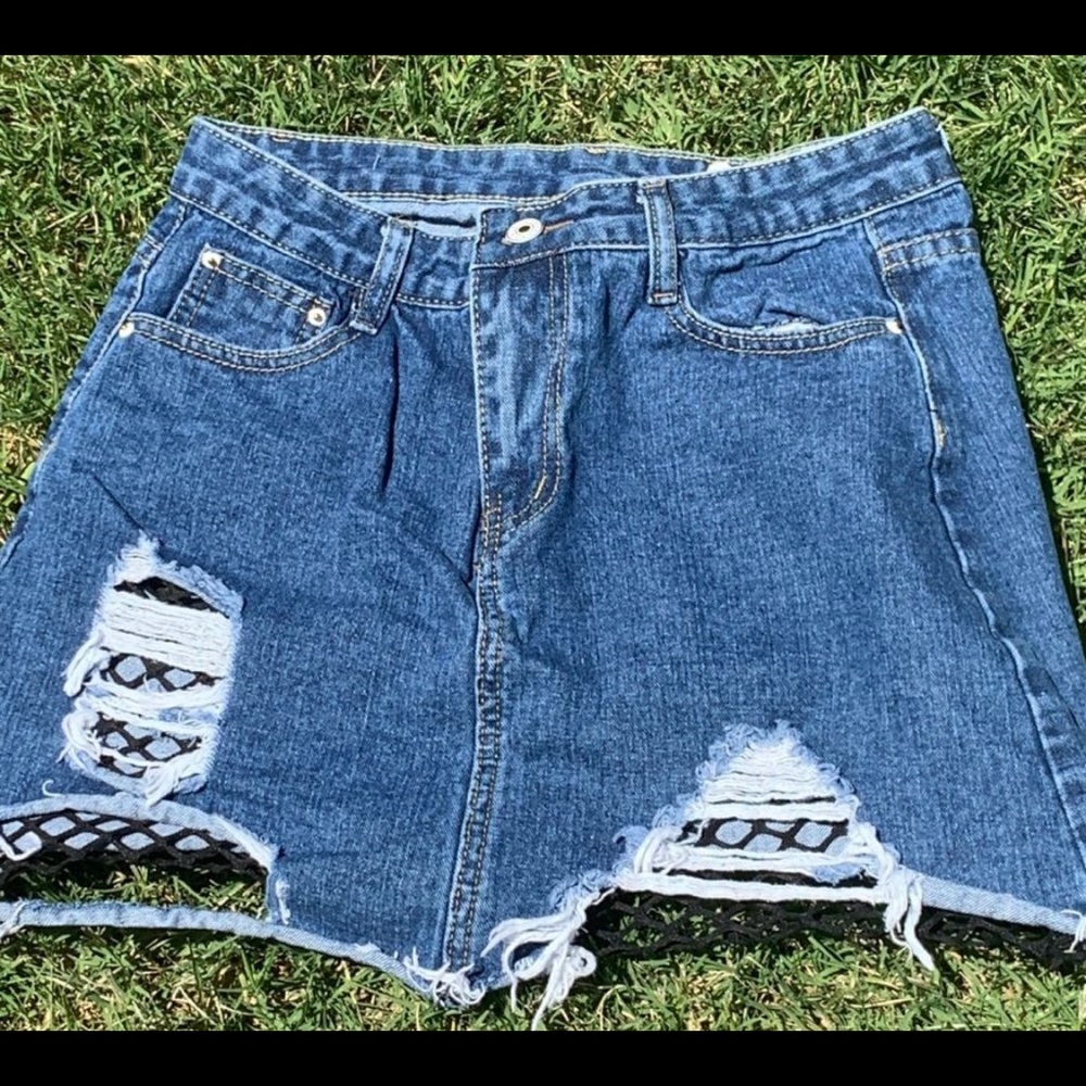 Denim Fishnet Skirt 🖤3 for $20🖤